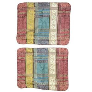 Croscill Standard Pillow Sham Corded Trim Patchwork Jacquard Bohemian Tapestry 2